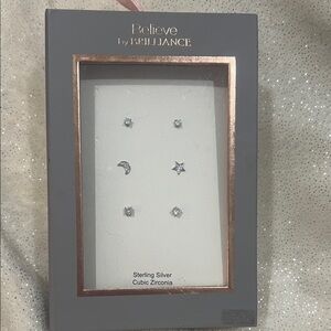 Sterling Silver and Cubic Zirconia Earrings Set. New in box